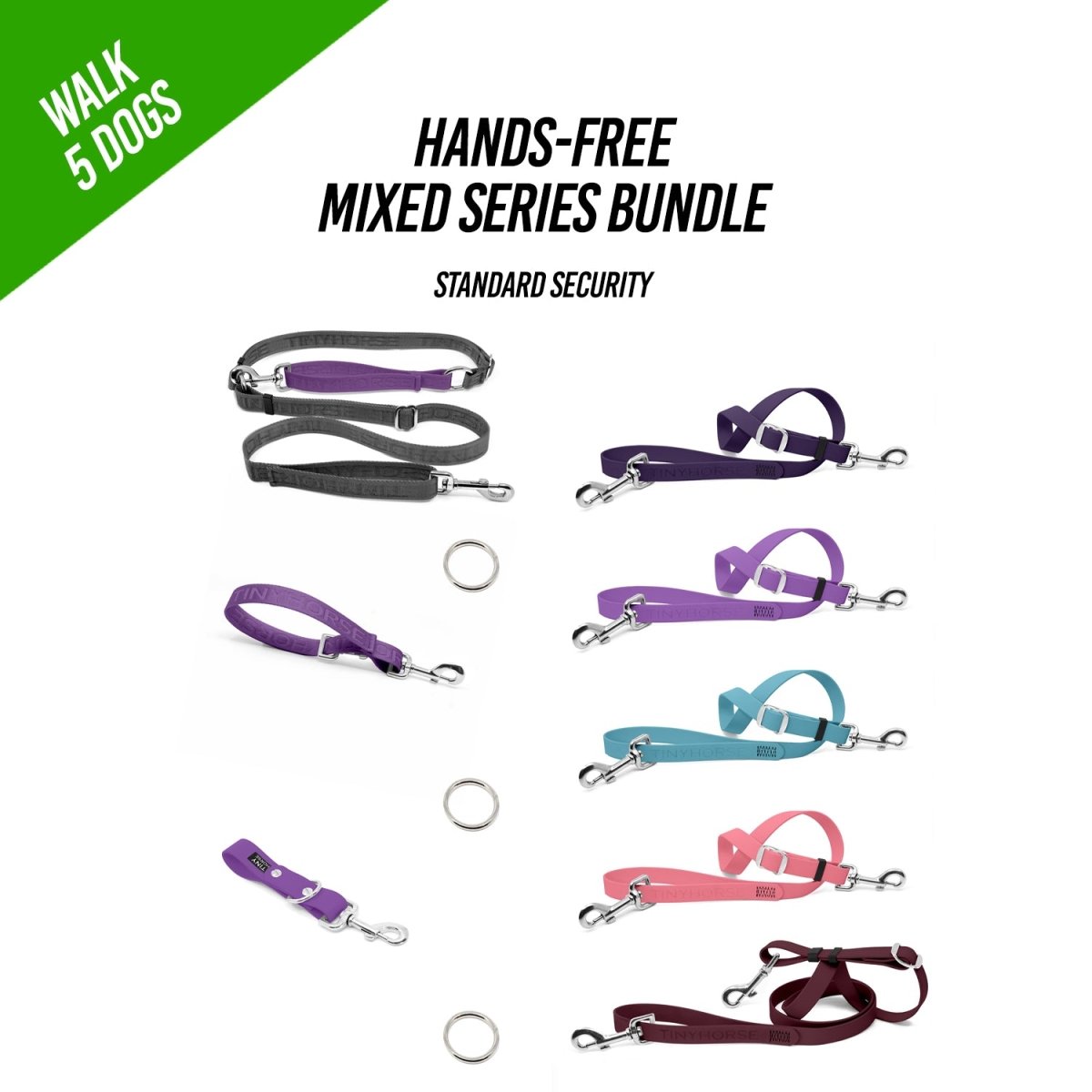 Walk 5 Dogs Bundle - Hands - Free - Standard Security - Mixed Series - TinyHorse Mercantile