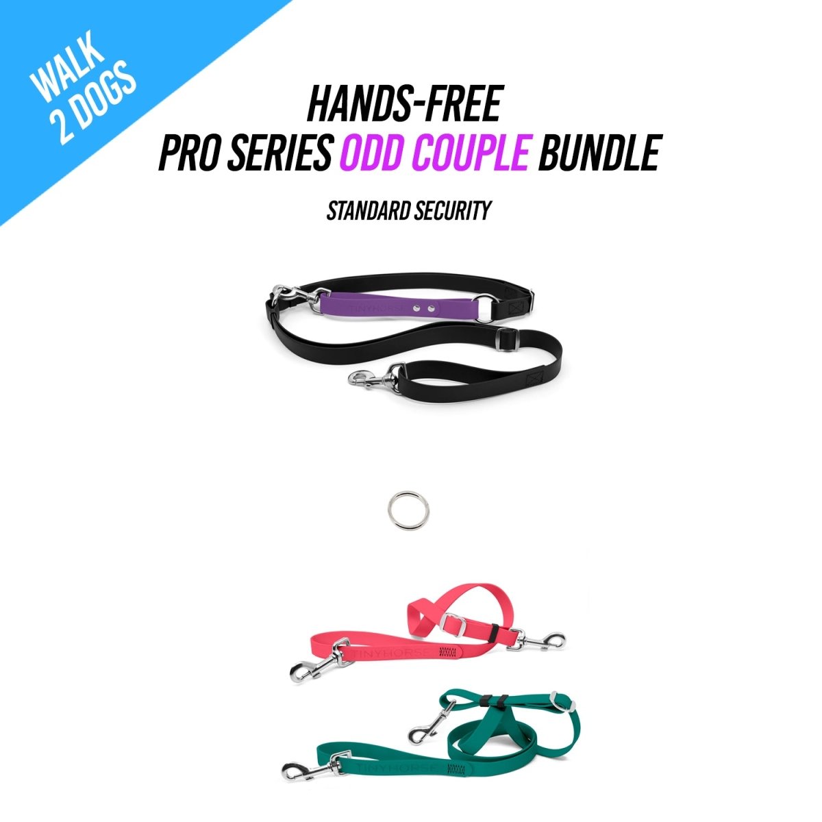 Walk 2 Dogs ODD COUPLE Bundle - Hands - Free - Standard Security - Pro Series - TinyHorse Mercantile
