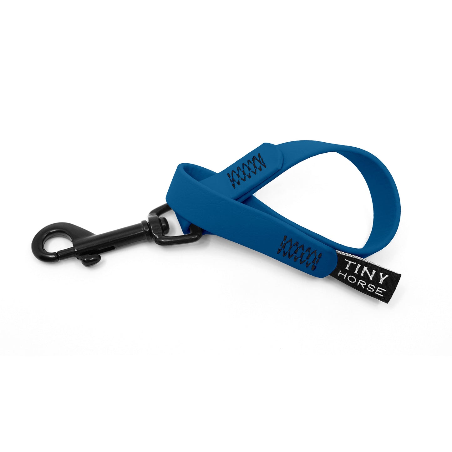 A bay blue keeper in bio thane with a black trigger clip on a white background.