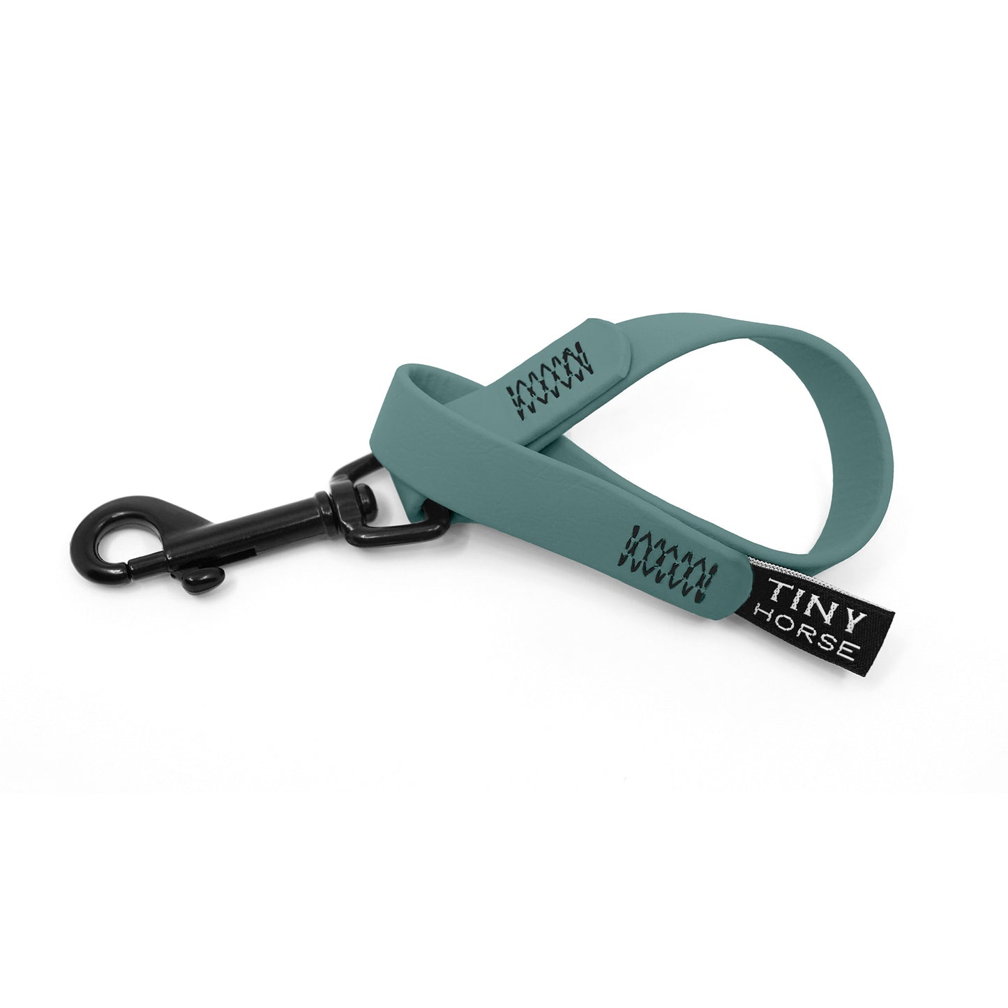 A eucalyptus keeper in bio thane with a black trigger clip on a white background.