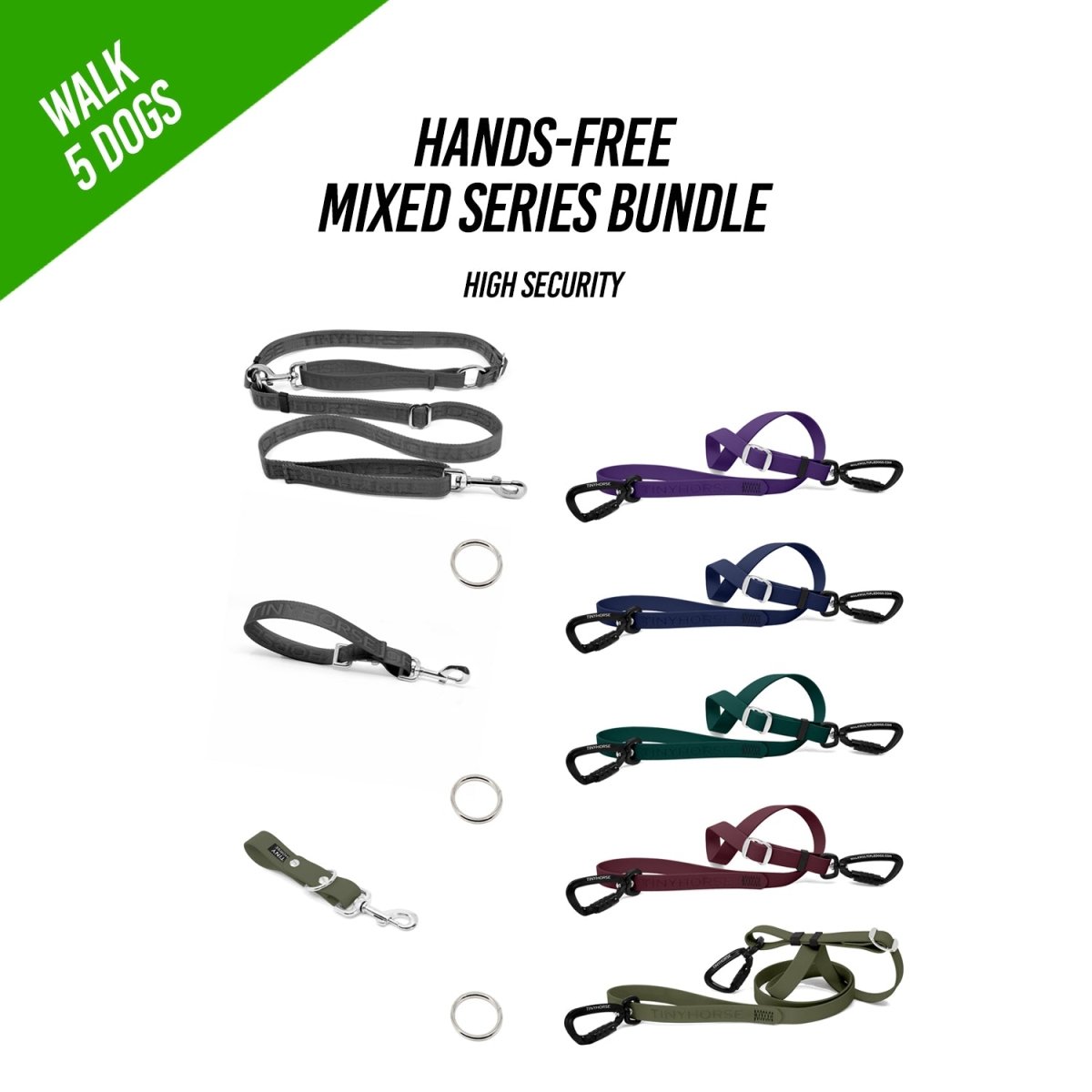 Walk 5 Dogs Bundle - Hands - Free - High Security - Mixed Series - TinyHorse Mercantile