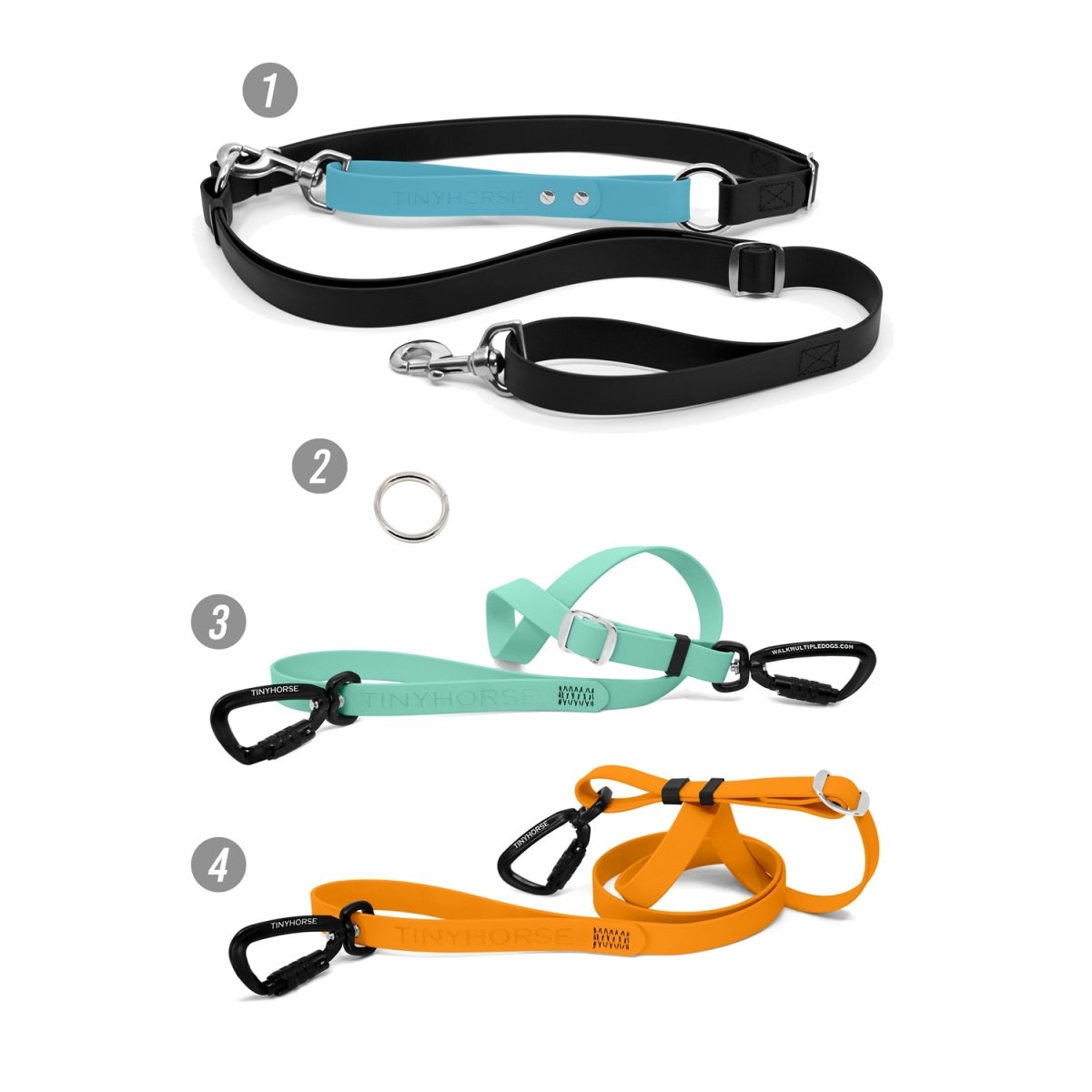 Walk 2 Dogs ODD COUPLE Bundle - Hands - Free - High Security - Pro Series - TinyHorse Mercantile