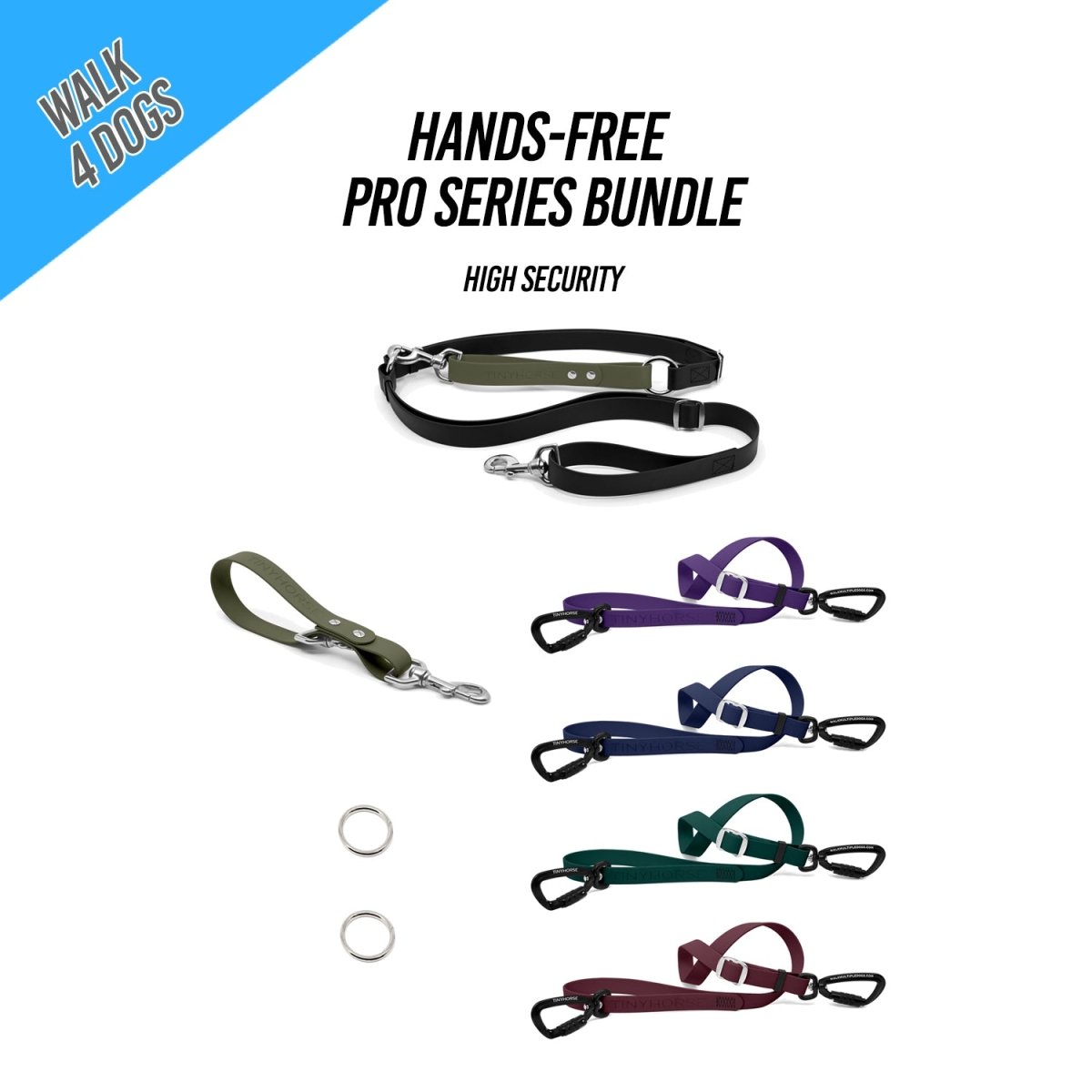 Walk 4 Dogs Bundle - Hands - Free - High Security - Pro Series - TinyHorse Mercantile