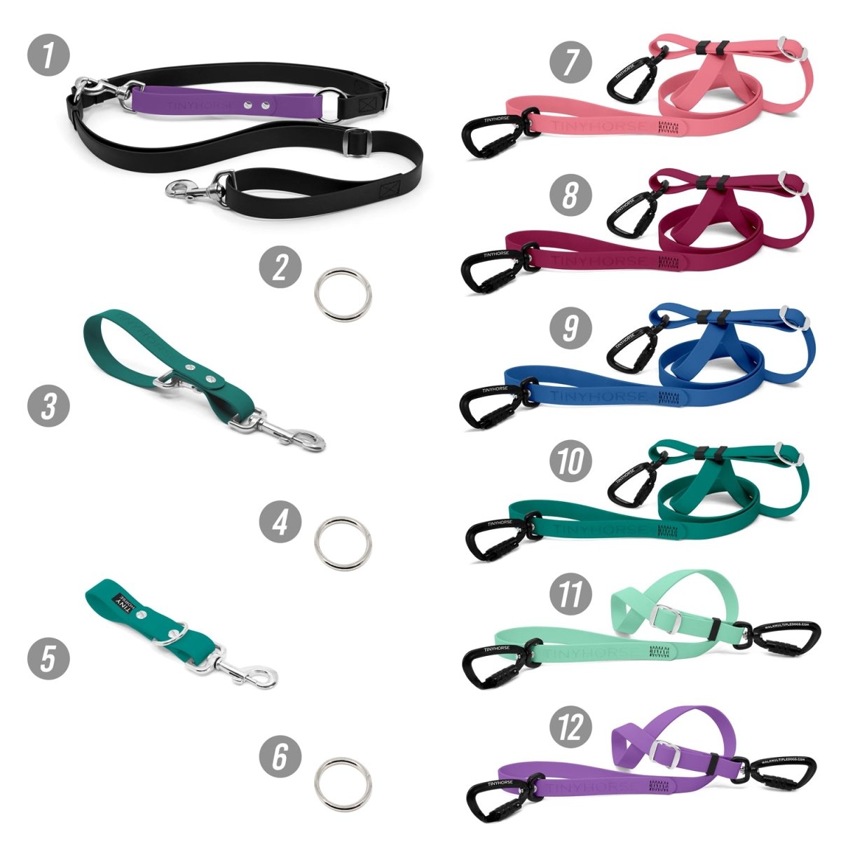 Walk 6 Dogs TREK Bundle - Hands - Free - High Security - Mixed Series - TinyHorse Mercantile