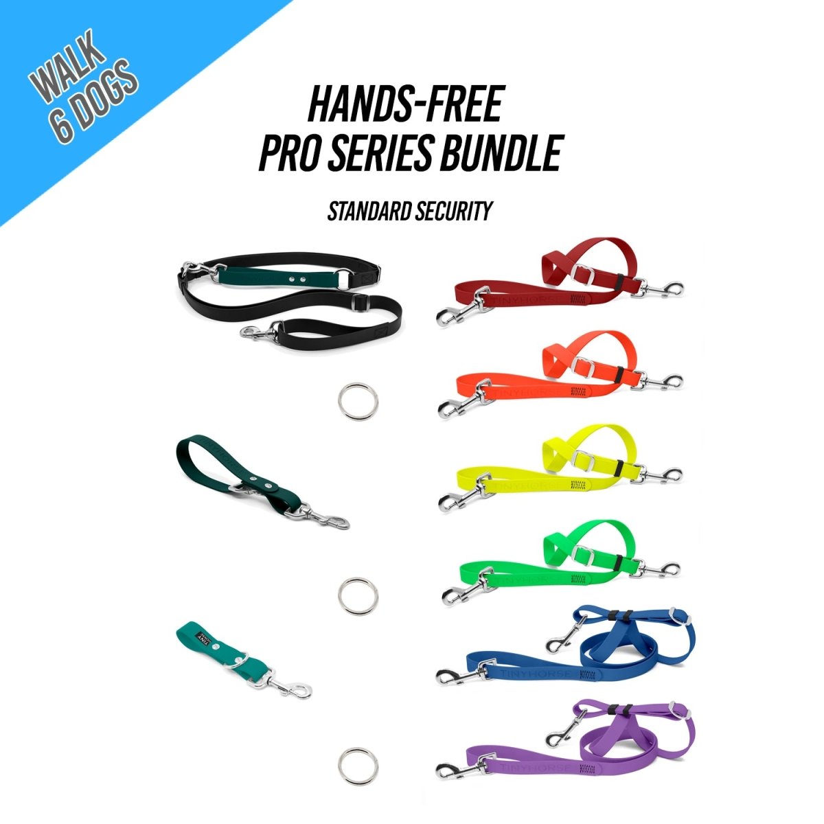 Walk 6 Dogs Bundle - Hands - Free - Standard Security - Pro Series - TinyHorse Mercantile