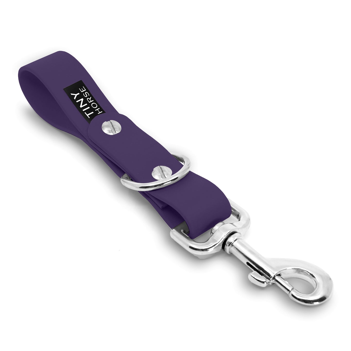 A purple Sidekick Multiple - Hands free dog walking attachment with silver trigger clip on a white background.