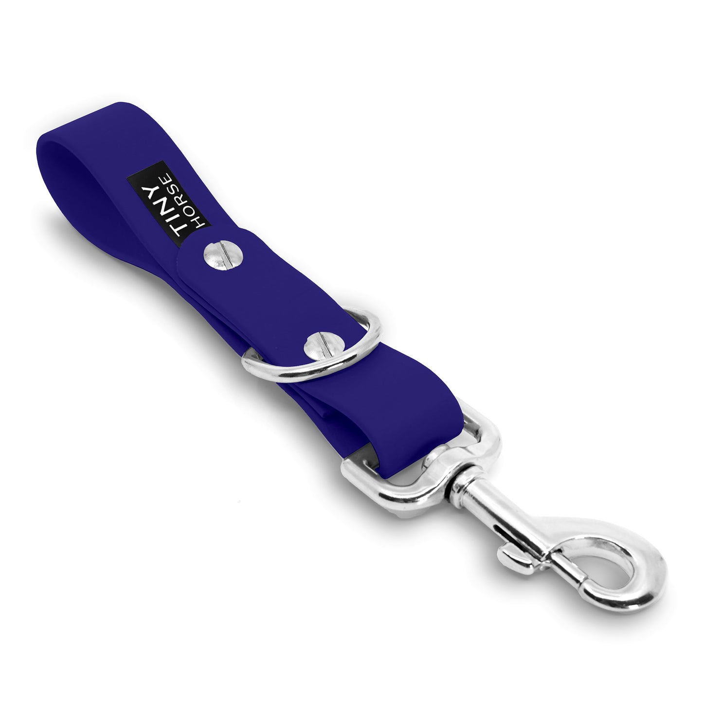 A royal blue Sidekick Multiple - Hands free dog walking attachment with silver trigger clip on a white background.