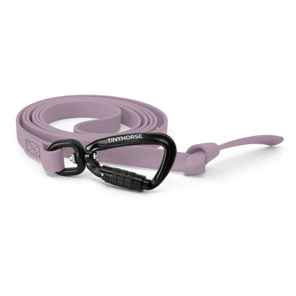 A lavender step line in bio thane with auto-locking carabiner on a white background.