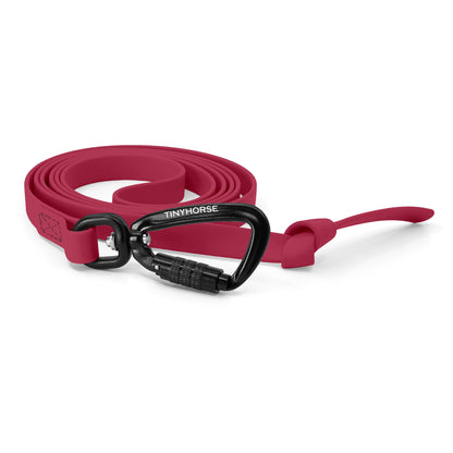 A magenta step line in bio thane with auto-locking carabiner on a white background.