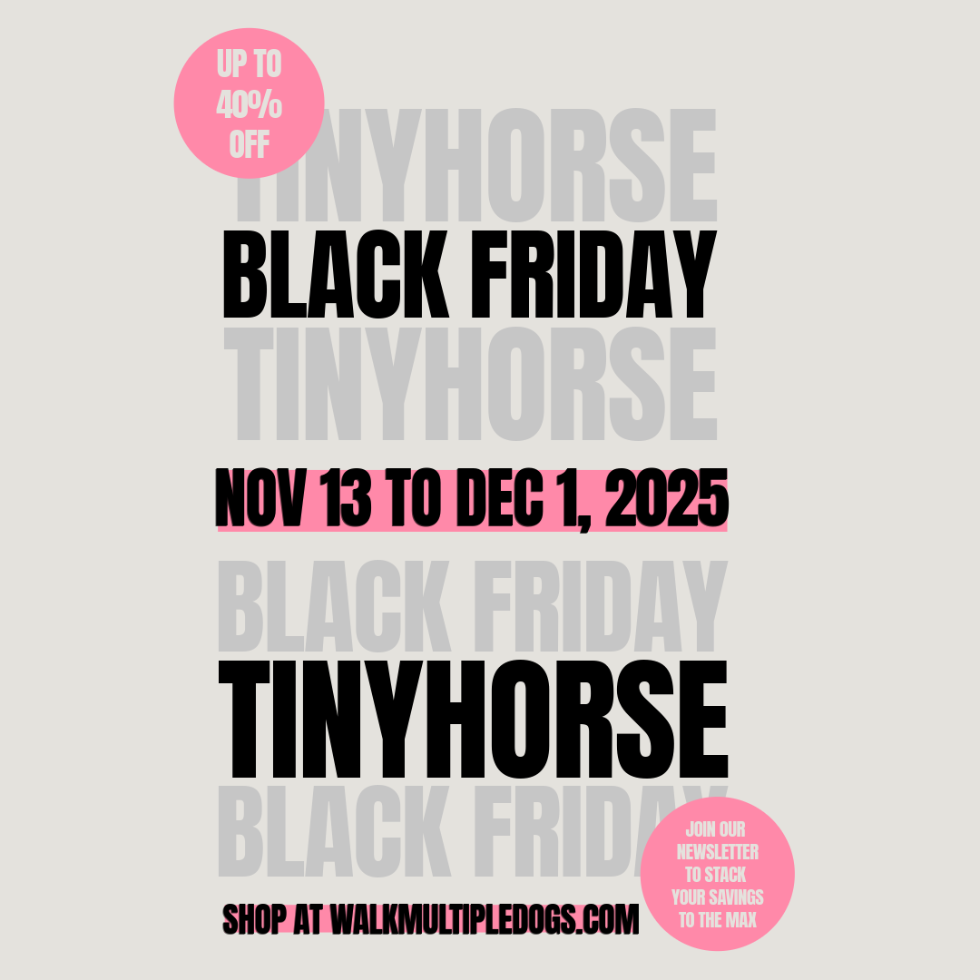 Promotional graphic for Tiny Horse Black Friday sale with dates and website information.
